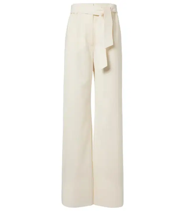 Max Mara Belted virgin wool wide-leg pants