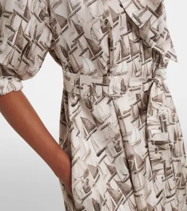 Max Mara Printed tie-neck silk twill midi dress | Thumbnail 6