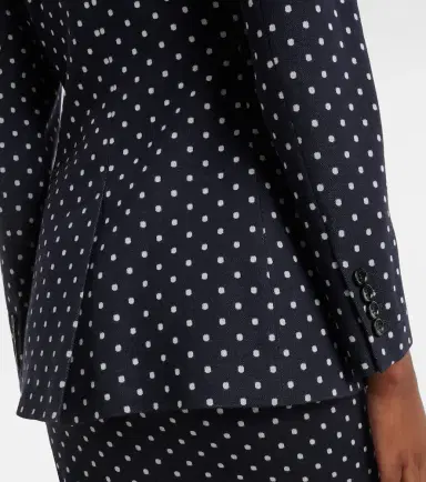 Max Mara Polka-dot double-breasted jersey blazer | Thumbnail 2