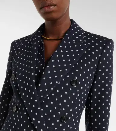 Max Mara Polka-dot double-breasted jersey blazer | Thumbnail 4