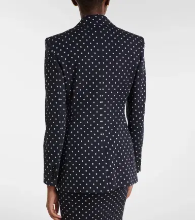Max Mara Polka-dot double-breasted jersey blazer | Thumbnail 5
