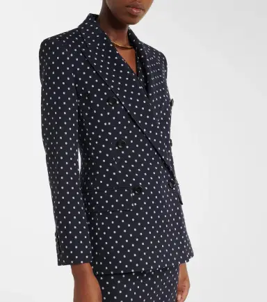 Max Mara Polka-dot double-breasted jersey blazer | Thumbnail 7
