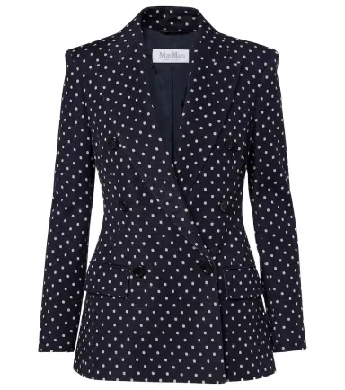 Max Mara Polka-dot double-breasted jersey blazer | Thumbnail 1