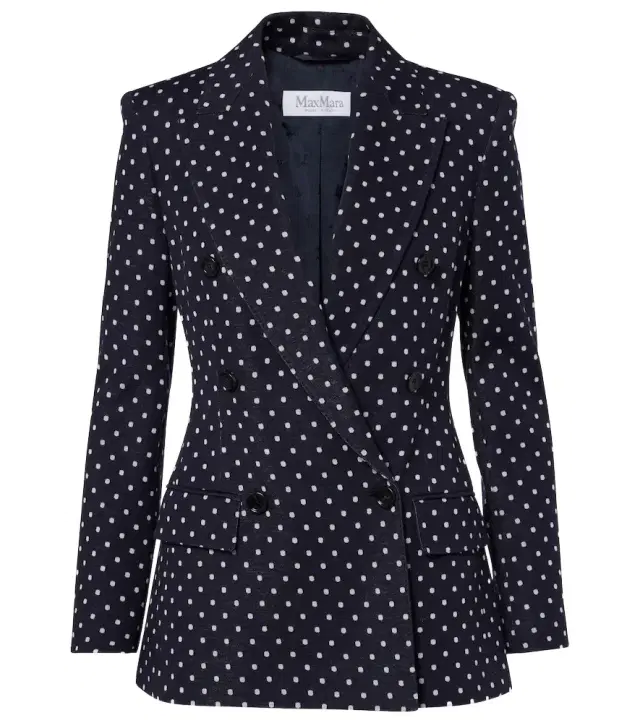 Max Mara Polka-dot double-breasted jersey blazer