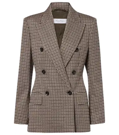 Max Mara Houndstooth double-breasted blazer | Thumbnail 1 Max Mara Houndstooth double-breasted blazer | Thumbnail 1