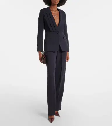 Max Mara Pleated cady straight pants | Thumbnail 2