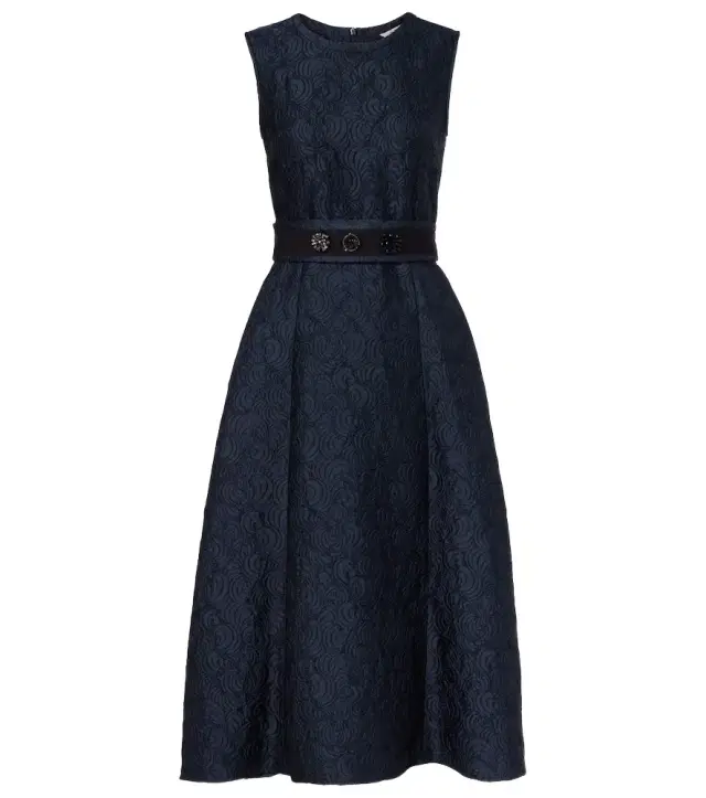 'S Max Mara Belted jacquard midi dress