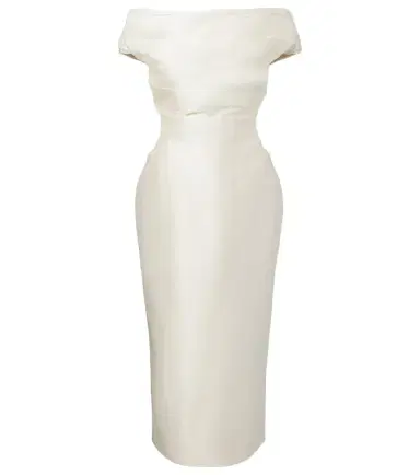 Rachel Gilbert Bronte off-shoulder wool and silk cocktail dress | Thumbnail 1 Rachel Gilbert Bronte off-shoulder wool and silk cocktail dress | Thumbnail 1