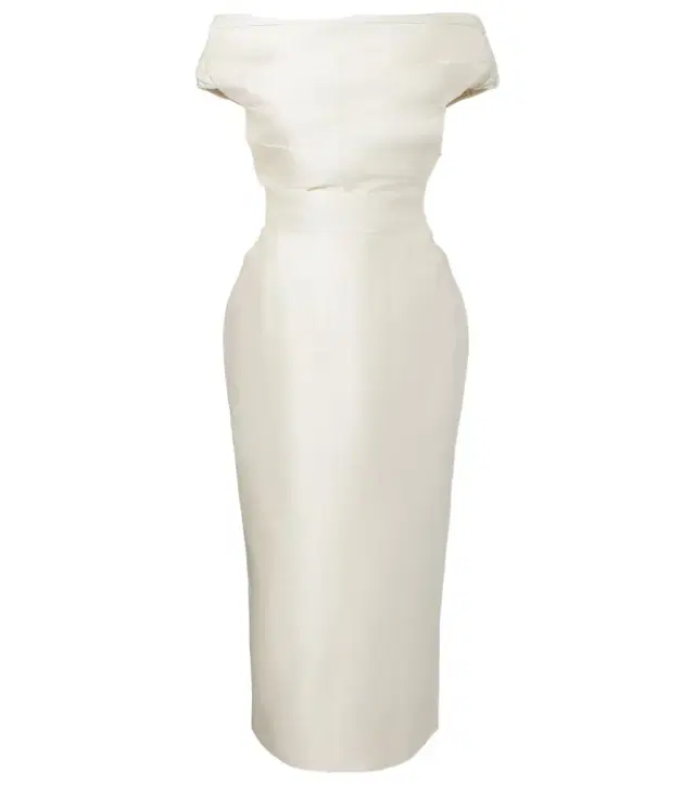 Bronte off-shoulder wool and silk cocktail dress