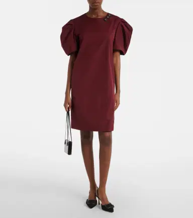 'S Max Mara Puff-sleeve cotton poplin minidress | Thumbnail 2