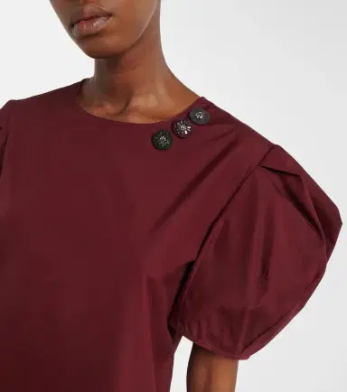 'S Max Mara Puff-sleeve cotton poplin minidress | Thumbnail 6