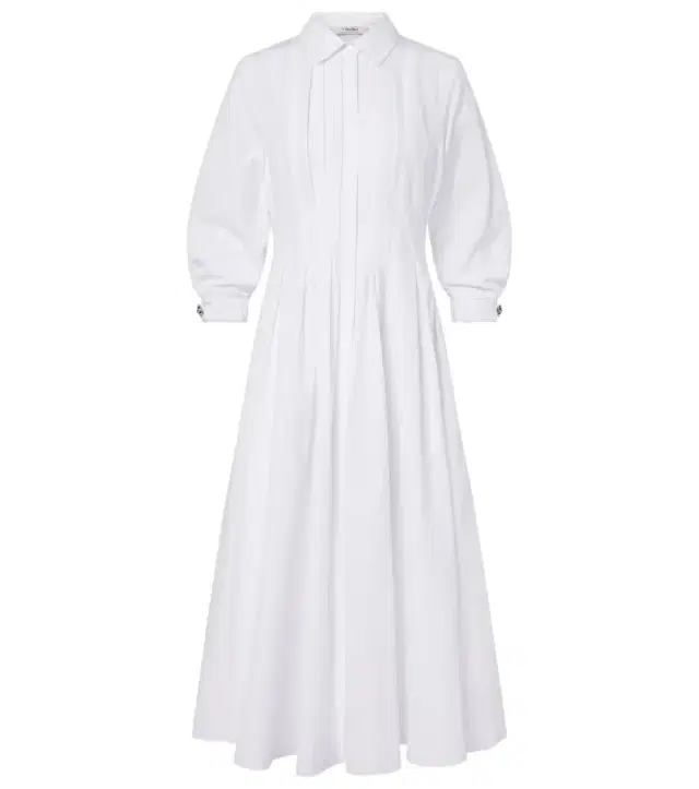 'S Max Mara Pleated cotton poplin shirt dress