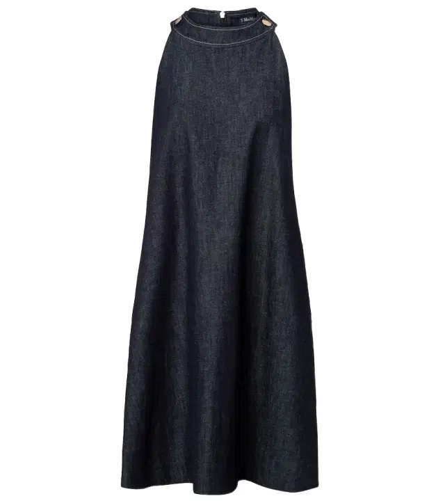 Halterneck denim minidress