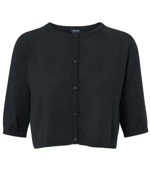 Cropped cotton, silk and cashmere cardigan
