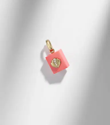 Yvonne Leon Yvonne Léon Coquillage and Le Cubo 9kt gold single earring and pendant set with diamonds | Thumbnail 7
