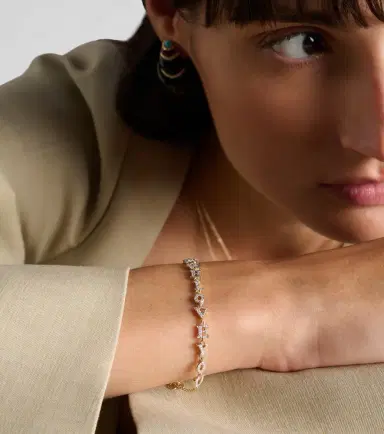 Yvonne Léon Yvonne Léon We Love You 9kt gold chain bracelet with diamonds | Thumbnail 3 Yvonne Léon Yvonne Léon We Love You 9kt gold chain bracelet with diamonds | Thumbnail 3