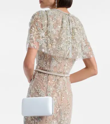 Self-Portrait Bow embellished satin clutch | Thumbnail 4 Self-Portrait Bow embellished satin clutch | Thumbnail 4