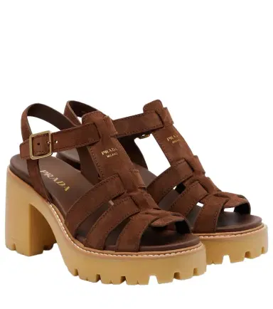 Prada Suede platform sandals | Thumbnail 1