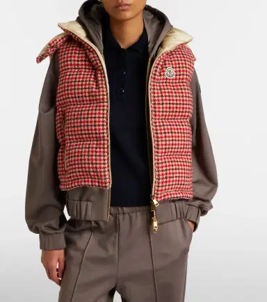 Moncler Niverolle checked wool-blend down vest | Thumbnail 4