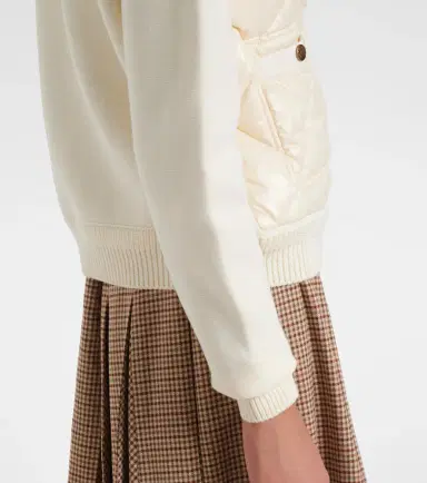Moncler Down-paneled cotton cardigan | Thumbnail 6 Moncler Down-paneled cotton cardigan | Thumbnail 6