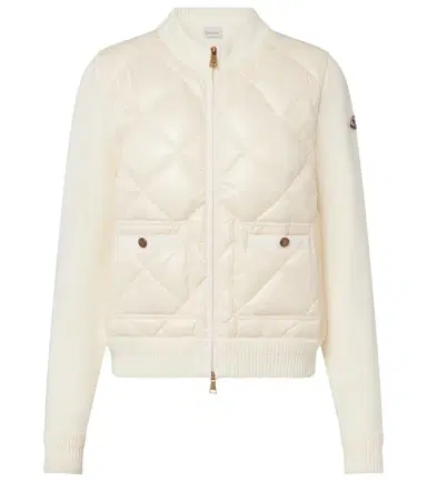 Moncler Down-paneled cotton cardigan | Thumbnail 1 Moncler Down-paneled cotton cardigan | Thumbnail 1