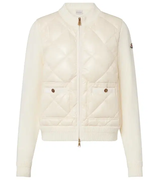 Moncler Down-paneled cotton cardigan