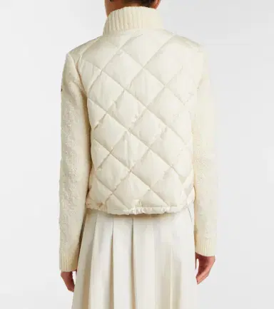 Moncler Down-paneled cotton-blend cardigan | Thumbnail 2 Moncler Down-paneled cotton-blend cardigan | Thumbnail 2
