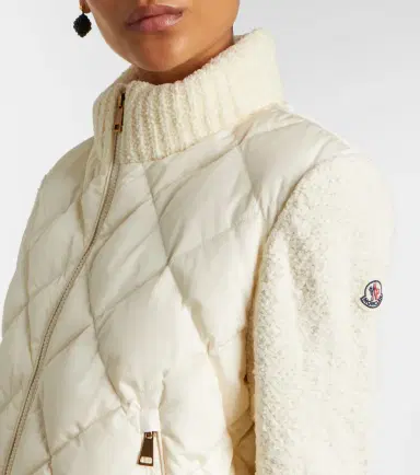 Moncler Down-paneled cotton-blend cardigan | Thumbnail 3 Moncler Down-paneled cotton-blend cardigan | Thumbnail 3