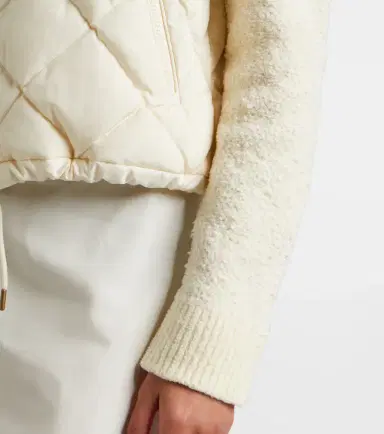 Moncler Down-paneled cotton-blend cardigan | Thumbnail 4 Moncler Down-paneled cotton-blend cardigan | Thumbnail 4
