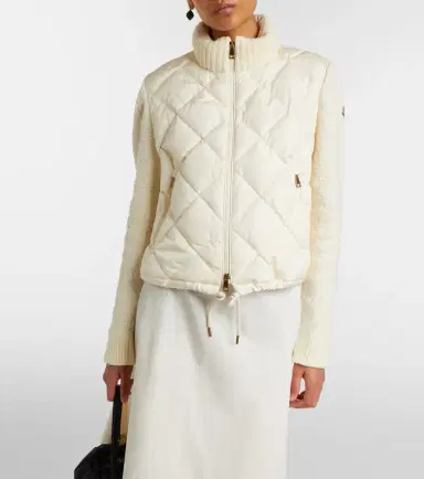 Moncler Down-paneled cotton-blend cardigan | Thumbnail 6 Moncler Down-paneled cotton-blend cardigan | Thumbnail 6