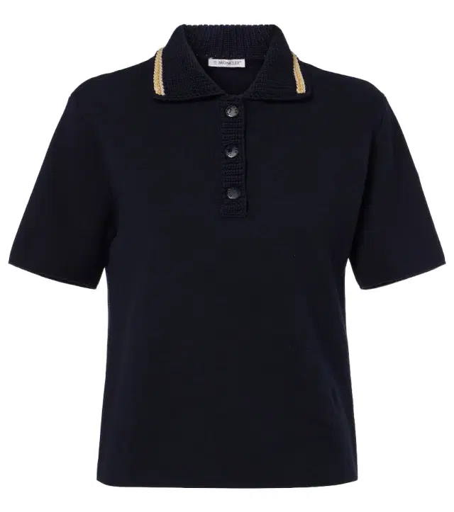Moncler Knitted cotton polo shirt