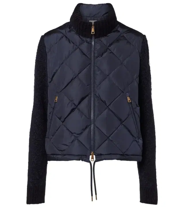 Moncler Down-paneled cotton-blend cardigan