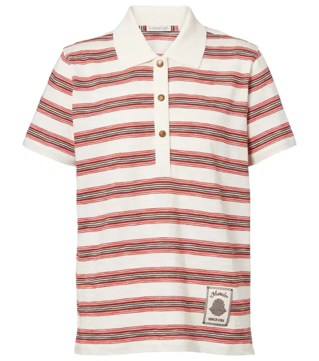 Moncler triped cotton polo shirt