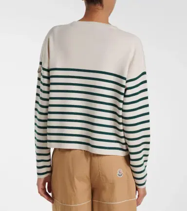 Moncler Embroidered striped virgin wool sweater | Thumbnail 5
