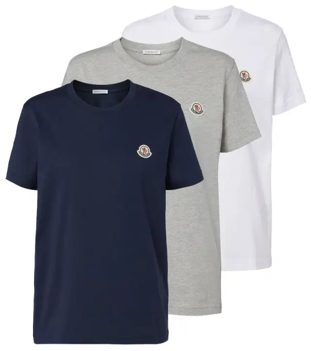 Moncler et of three cotton jersey T-shirts