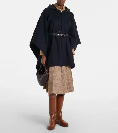 Moncler Belted wool-blend cape | Thumbnail 2 Moncler Belted wool-blend cape | Thumbnail 2