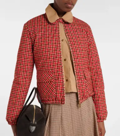 Moncler Lanset houndstooth cotton down jacket | Thumbnail 4