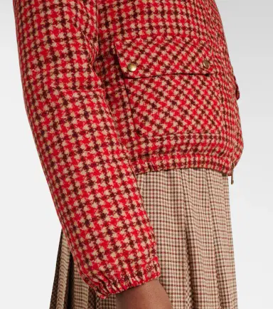 Moncler Lanset houndstooth cotton down jacket | Thumbnail 5