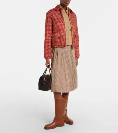 Moncler Lanset houndstooth cotton down jacket | Thumbnail 6