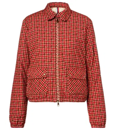 Moncler Lanset houndstooth cotton down jacket | Thumbnail 1