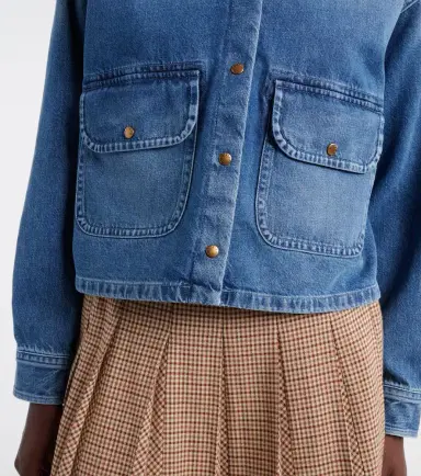 Moncler Teddy-trimmed denim shirt | Thumbnail 2