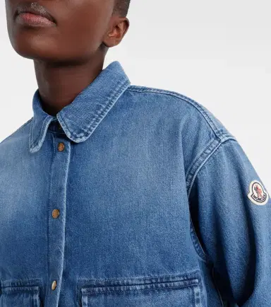 Moncler Teddy-trimmed denim shirt | Thumbnail 4