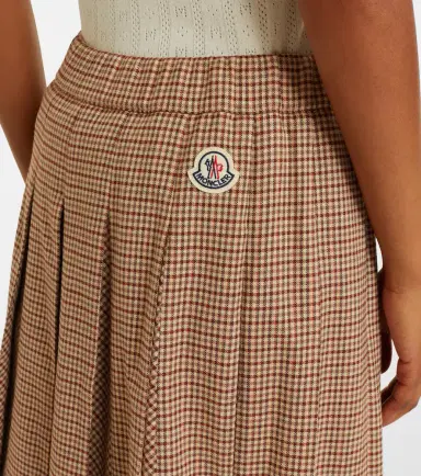 Moncler Checked pleated midi skirt | Thumbnail 3