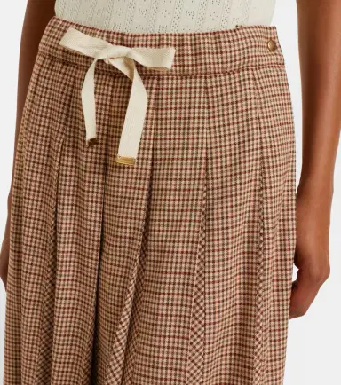 Moncler Checked pleated midi skirt | Thumbnail 5