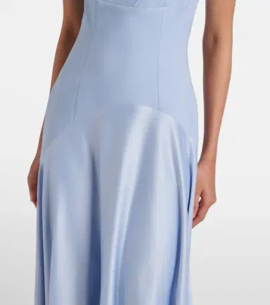 Solace London Gabriela one-shoulder crêpe and satin gown | Thumbnail 2