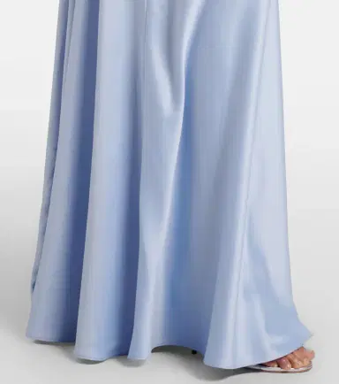 Solace London Gabriela one-shoulder crêpe and satin gown | Thumbnail 5