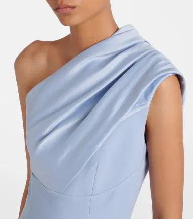 Solace London Gabriela one-shoulder crêpe and satin gown | Thumbnail 6