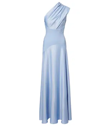 Solace London Gabriela one-shoulder crêpe and satin gown | Thumbnail 1