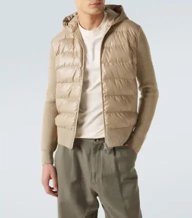 Moncler Tricot down-paneled virgin wool cardigan | Thumbnail 2