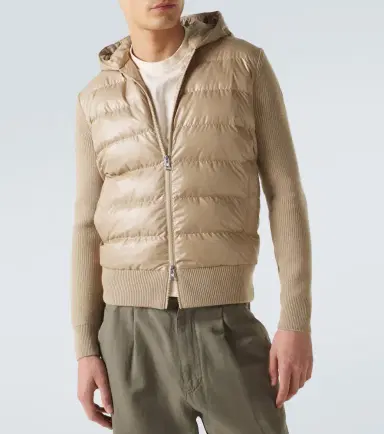 Moncler Tricot down-paneled virgin wool cardigan | Thumbnail 3